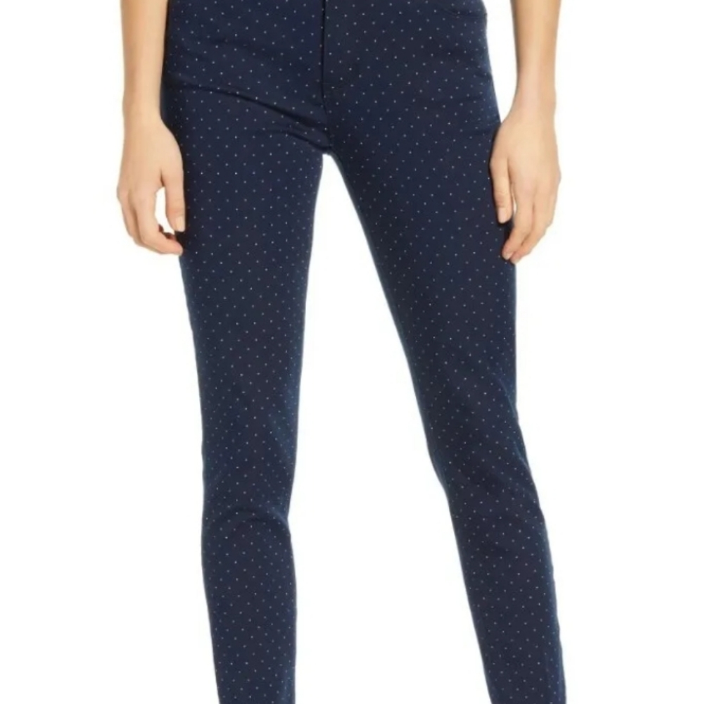 Wit & Wisdom L103Y4SL Ab-Solution Polka Dot Ankle Pants Skimmer High Rise Sz 2